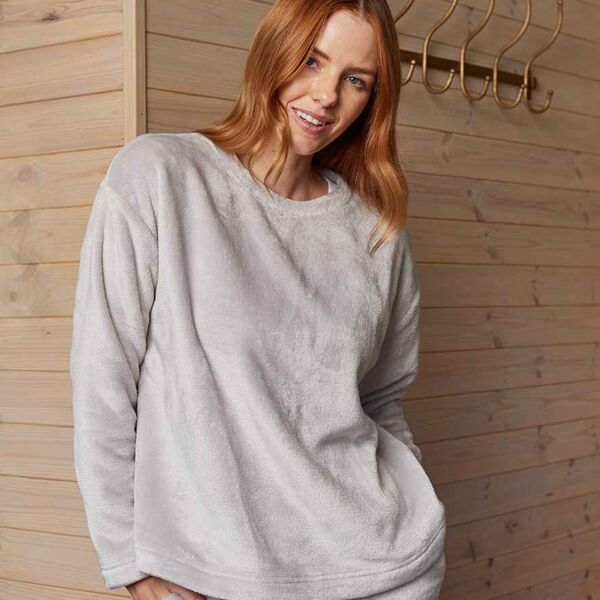 Brand Lab Ladies Plush Fleece Crew Neck Sweatshirt Thumbnail