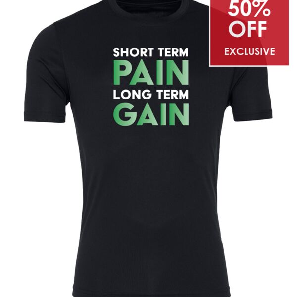 Short Term Pain, Long Term Gain - Cool Smooth Wicking T-Shirt Thumbnail