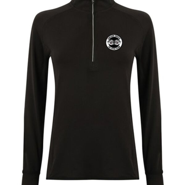 Ladies Long Sleeve Zip Neck Performance Top Thumbnail