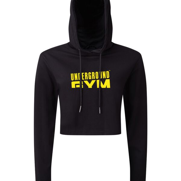 Women's Cropped Hooded Long Sleeve T-Shirt Thumbnail