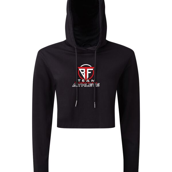 Women's Cropped Hooded Long Sleeve T-Shirt Thumbnail