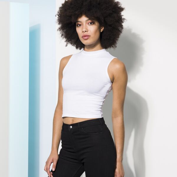 Women's high neck crop vest Thumbnail