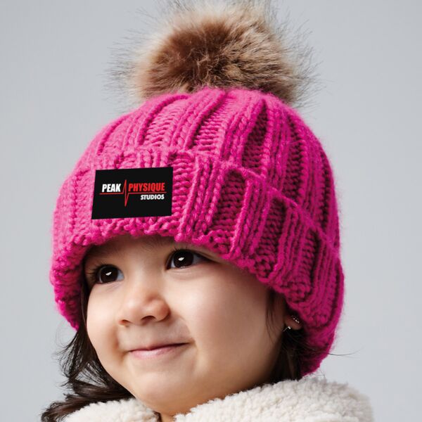 Infant Faux Fur Pom Pom Chunky Beanie Thumbnail