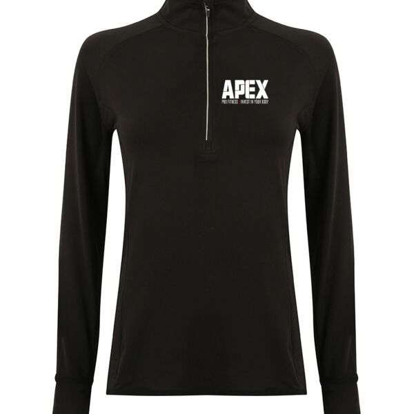 Ladies Long Sleeve Zip Neck Performance Top Thumbnail