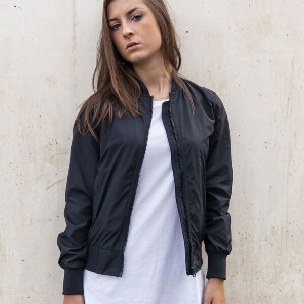 Women's nylon bomber jacket Thumbnail