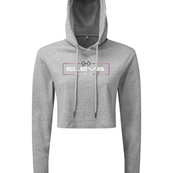 Women's Cropped Hooded Long Sleeve T-Shirt Thumbnail