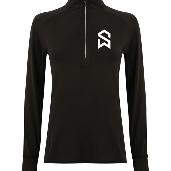 Ladies Long Sleeve Zip Neck Performance Top Thumbnail