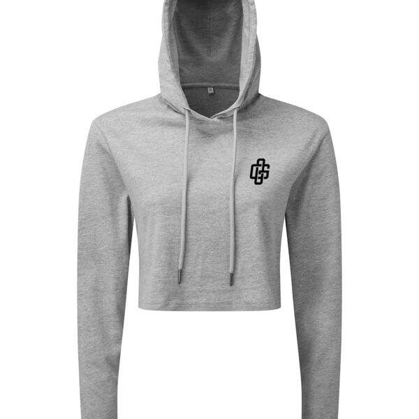 Women's Cropped Hooded Long Sleeve T-Shirt Thumbnail