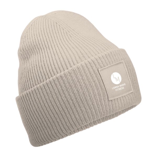 Winter Essentials Deep-cuffed tonal patch beanie Thumbnail