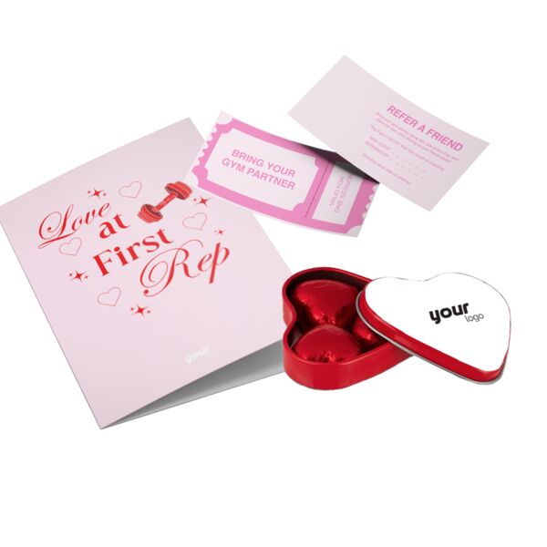 Valentines Day Card, Heart Chocolate Tin and Referral Card Thumbnail