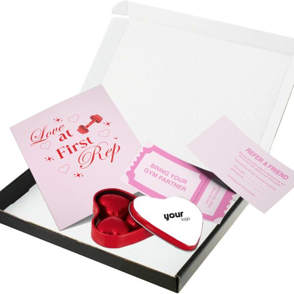 Valentines Day Card, Heart Chocolate Tin, Referral Card in a personalised box  Thumbnail