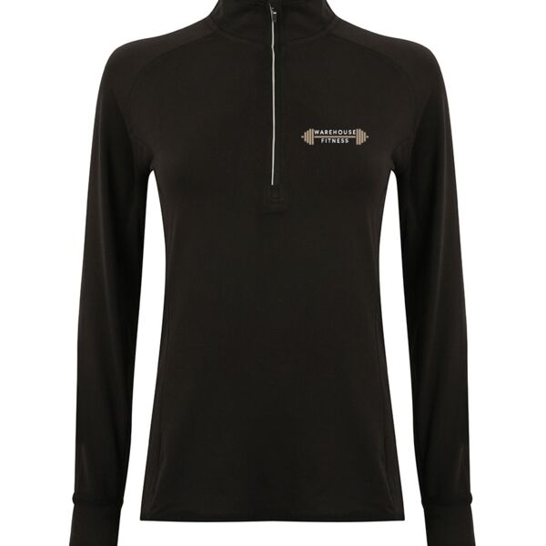 Ladies Long Sleeve Zip Neck Performance Top Thumbnail