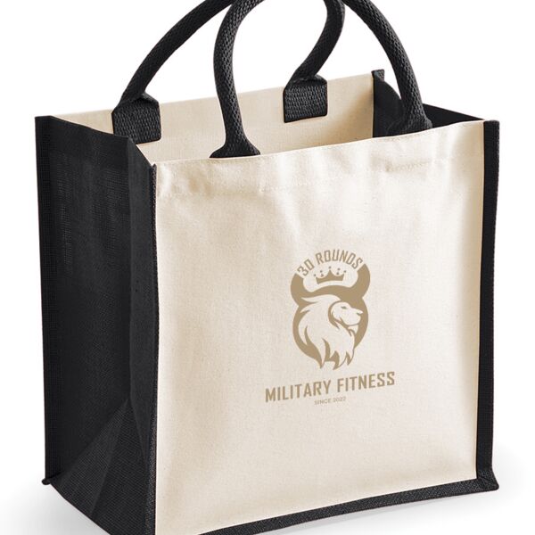 Printers midi jute tote Thumbnail