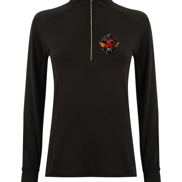Ladies Long Sleeve Zip Neck Performance Top Thumbnail