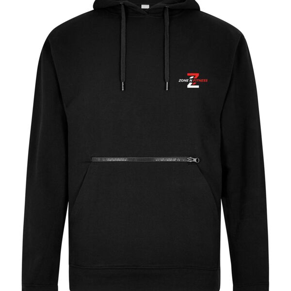 Regular fit piqué hoodie with zipped pocket Thumbnail
