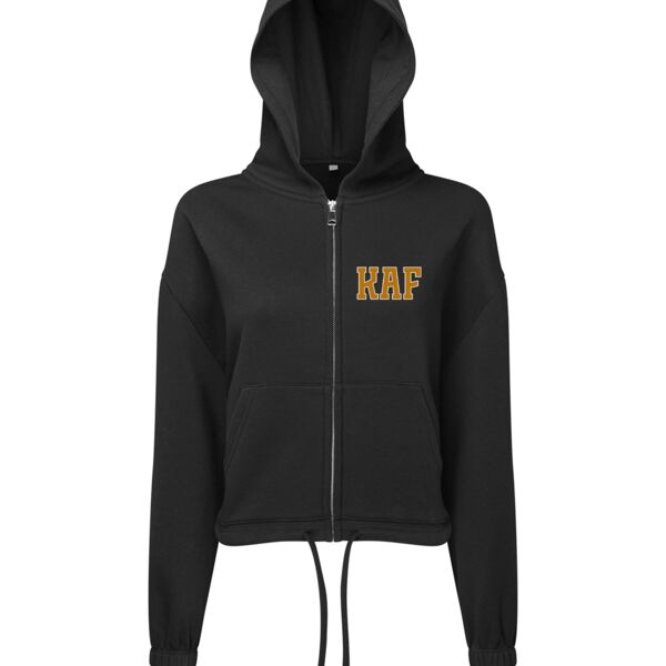 Kids recycled cropped oversize full-zip hoodie Thumbnail