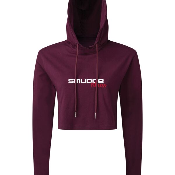 Women's Cropped Hooded Long Sleeve T-Shirt Thumbnail