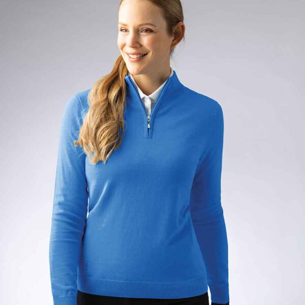 Ladies Zip Neck Sweater Thumbnail