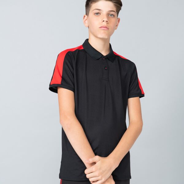 Kids Contrast Panel Piqué Polo Shirt Thumbnail